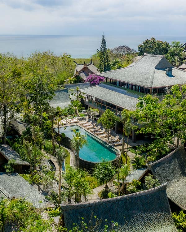 The Asa Maia — ten Javanese teak gladaks, wellness retreat, Uluwatu, Bali, Indonesia